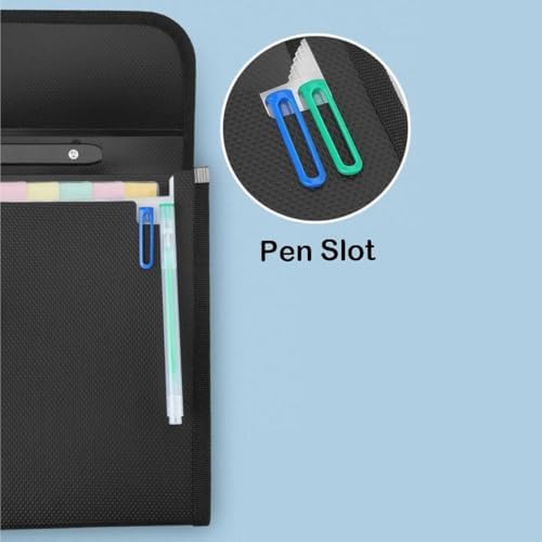 12 Pockets Letter Size/A4 Accordion File Organizer with Handle, TRANBO Expanding File Folder, Portable Paper Organizer, Expandable Plastic Document Organizer for Travel School Office - Black - Image 4