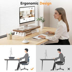 Monitor Stand Riser, 24 Inch Wood Desk Monitor Riser for Laptop/PC/Printer - Image 6