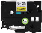 Brother Genuine P-Touch TZe Black Print on Yellow Label Tape (TZeS661), Strong Adhesive Laminated, ~1-1/2in x 26.2ft (36mm x 8m), for Select P-Touch Label Makers, Water-Resistant, Extra Strength - Image 2