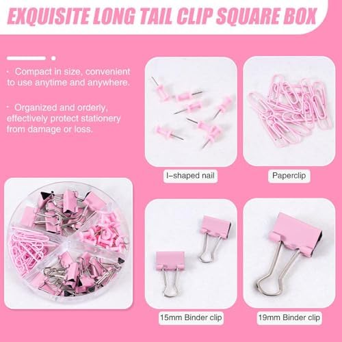 Gawsey Desk Organizers and Accessories with Desk Organizer 360° Rotating Pen Holder and Office Supplies, Cute Stationery Supplies Set (Pink) - Image 6