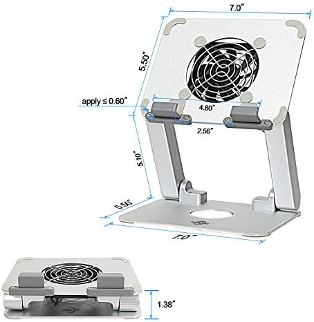 KABCON Surface Pro Tablet Stand with Quiet Cooling Fan for Microsoft Surface & iPad Pro/Air/Mini,Samsung Galaxy,Up to 13'' Tablets - Image 2