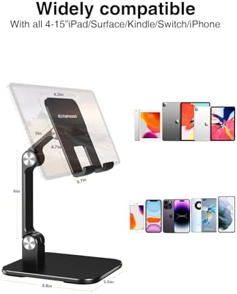 elitehood Aluminum iPad Stand for Desk, Ultra-Stable iPad Holder Stand - Image 4