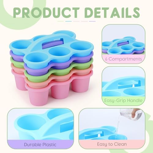 5 Pack Classroom Caddy with Handle Pastel Classroom Table Caddy - Image 3