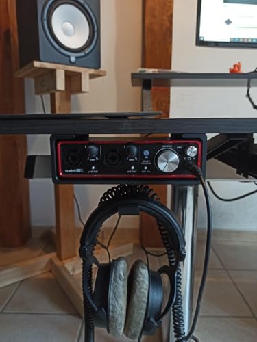 Under Desk Mount Stand for Focusrite Scarlett 2i2 Audio Interface with Headphone Hook, Desk Organization Accessory - Image 2