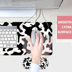 Mouse Pad,Large Desk Mat Set, 4in1 XL Mousepad + Keyboard Wrist Rest+Mouse Wrist Rest+Coaster with Ergonomic Desk Pad for Home Office Table Computer Cover -Cow Print - Image 4