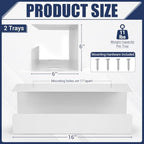 2 Pack Under Desk Cable Management Tray,Hold 11 lbs, 16 x 6 x 6 Inch, White - Image 3