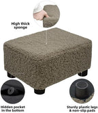 CAROLMADE Small Foot Stool Ottoman Footstool with Legs Under Desk Footrest for Living Room Bedroom and Office, Soft Coffee - Image 5