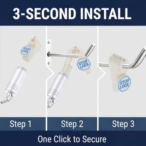 DTGN 150Pcs 6mm Magnetic Peg Hook Locks ABS Plastic, White - Image 5