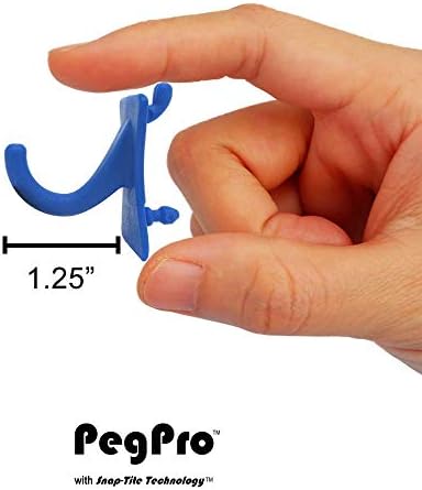 PegPro® J Hooks Kit for Standard “Wood Fiber” pegboard – Durable Plastic Pegboard Hooks - for Garage, Kitchen, Craft Room, and More (J Hook - 24 Pack, Blue) - Image 5