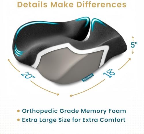 Ergo Office Chair Cushion for Back Pain, Sciatica, Tailbone Pain Relief - Image 5