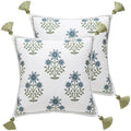 ISAENNE Designer Linen Throw Pillow Cover,Set of 2,18"x18"-Mosella B by Isaennehomedecoration