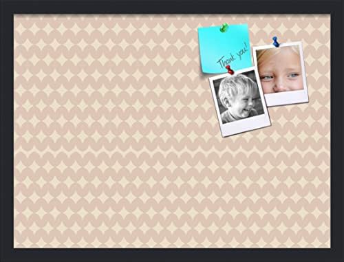 PinPix 23x17 inch Cork Bulletin Board. This Decorative Framed Pin Board Comes with Diamond Pattern in Light Pink and Cream Design and Satin Black. Ideal for Home, Office Decor or School (PinPix-294) by PinPixBulletinBoards