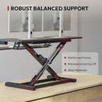 SANODESK 42" Standing Desk Converter, Large Sit-Stand Riser for Dual Monitors & Laptop, Stable Multi-Device Workstation with Keyboard Tray, Home Office Desktop Converter, Walnut - Image 3