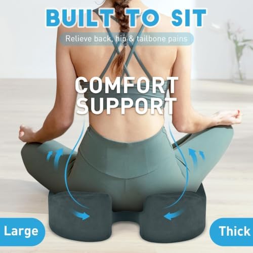 BlissTrends Extra Thick Seat Cushion for Office Chair & Car Seat, DarkGreen - Image 6