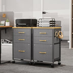 3 Drawer File Cabinet Under Desk, Small Filing Cabinet Printer Stand - Image 6