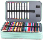 Vomgomfom PU Leather Pencil Case, Holds 100 Markers/300 Pens,Grenn Rose - Image 4