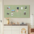 SELEAD Linen Bulletin Board 48” x 24” - Golden Aluminum Frame, Green Fabric - Image 2