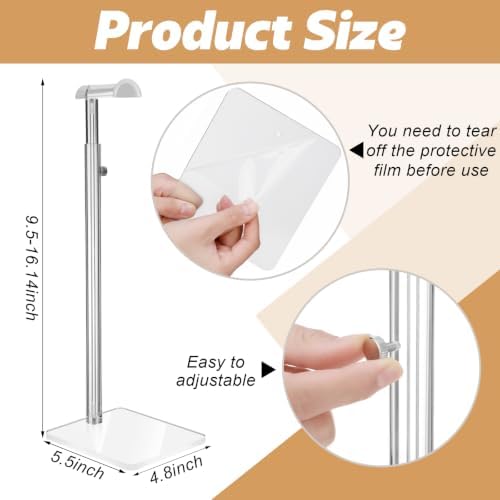 AceOrbit 3 Pcs Acrylic Purse Display Stand, 9.5" to 16" Clear Handbag Rack - Image 2