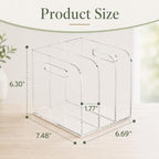 Acrylic Magazine File Holder, 3 Vertical Compartments Folder Organizer - Image 3