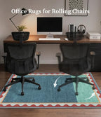 chakme Office Chair Mat for Hardwood Floor, 48"x36" (Blue Scalloped Border) - Image 5