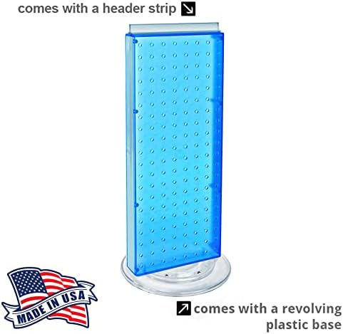Azar 700508-BLU 8-Inch W by 20-Inch H Revolving Blue Pegboard Counter Unit, Blue - Image 4