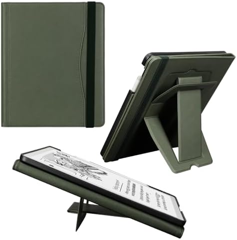 E NET-CASE Case for 11" Kindle Scribe 3rd Generation 2025, Kindle Scribe Colorsoft, Multi-Viewing Stand Cover with Auto Sleep/Wake,Pen Holder for Scribe 11" 2025 Released (Green) by ENET-CASE