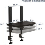 Adjustable Clamp-On Monitor Riser for Desk, Height Adjustable Monitor Stand with Space-Saving Design, Black MDF Shelf for Home Office, Workstation, and Study Setup (Black) - Image 4