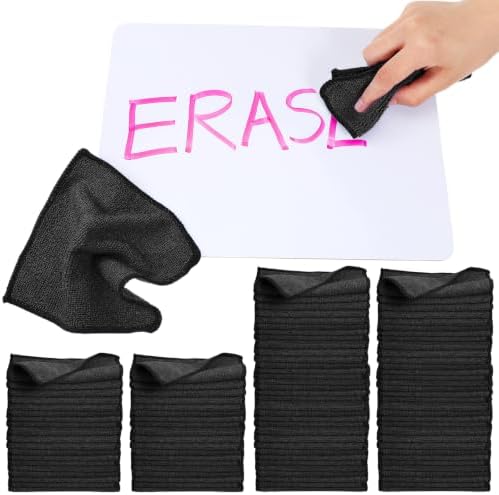 Tanlade Cleaning Cloth Dry Erase Cloth, Black, 6 x 6 Inch, 100 Pcs by Tanlade