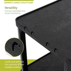Pearington 3-Tier Compact Multi-Purpose Utility Cart with Lockable Wheels and Ergonomic Handle, Black, 2 Pack - Image 3
