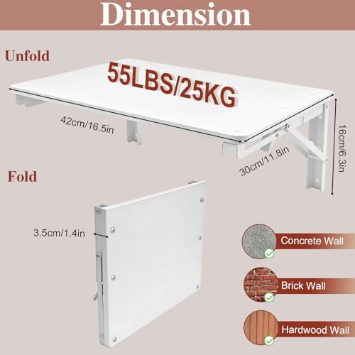 Folding Shelf Wall Mounted for Small Space, - Image 3
