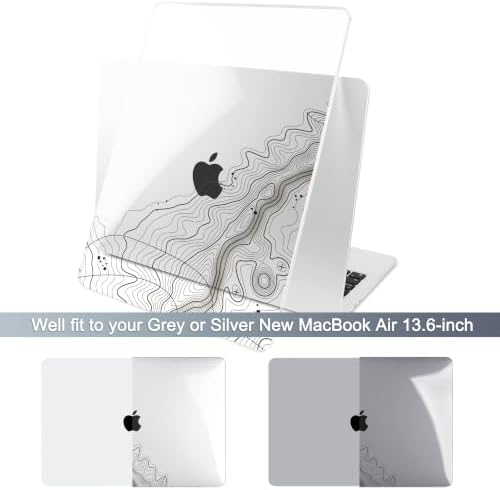 Batianda Case for MacBook Air 13.6" 2026 M5 M4 M3 M2 Chip,Topographic Lines - Image 4