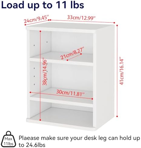 IBUYKE Under Desk Storage Cabinet Clamp on Desk Legs Shelf UTMZ012W - Image 2