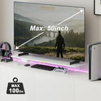 TEAMIX White Dual Monitor Stand with Acrylic Leg & Drawer & Phone Holder - Image 6