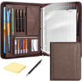 Leathario Portfolio Binder, Padfolio Organizer, 3 Ring Binder with Zipper by Leathario