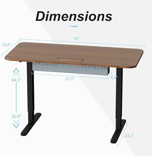 Standing Desk with Hidden Cable Management Tray,55x24,Walnut - Image 3