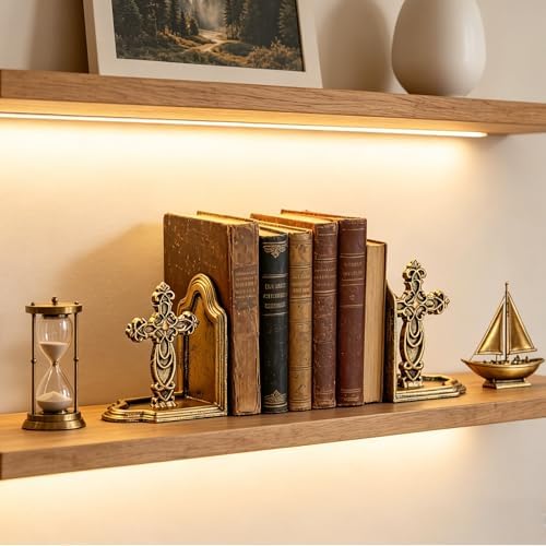 Antique Cast Iron Catholic Cross Book Ends, Decorative Bookends - Image 5