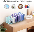File Organizer for Desk, 11-Section Vertical File Sorter, Paper Holder Organizer Standing Metal File Folder for Office Home Classroom, Blue - Image 4