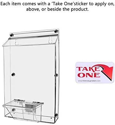 Brochure Box with Lid Metal Mount Clear Acrylic Outdoor Advertisement Caddy Holds 8.5" x 11" Flyers and 3.5" x 2" Business Cards with Take One Sticker Hangs On Smooth Surfaces by Marketing Holders - Image 6
