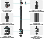 SMALLRIG Camera Mount C Stand, 15"-35" Adjustable Desk Clamp Table Tripod - Image 7