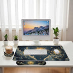 Celestial Moon Desk Mat Set Sun Star Vintage Sky Large Mouse Pad with Wrist Rest 4in1 Desk Mat for Desktop Ergonomic Computer Desk Arm Wrist Anti-Slip Computer Mouse Pad Home Office Gaming - Image 6