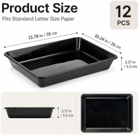 Defresit 12 Pcs Letter Size Flat Storage Paper Trays for Classroom - Image 2