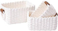 LA JOLIE MUSE Small Wicker Baskets for Organizing, White 3 Pack by LaJol%C3%ADeMuse