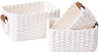 LA JOLIE MUSE Small Wicker Baskets for Organizing, White 3 Pack by LaJol%C3%ADeMuse
