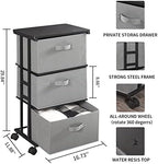 MAX Houser Dresser Tower with 3 Drawers, Grey - Image 3