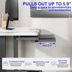 BYMECOST Sliding No Drill Under Desk Laptop Mount, Metal Storage Shelf - Image 6