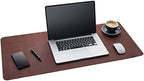 Gallaway Leather Desk Mat, Office Writing Desk Pad, Large 36" x 17" Dark Brown, for Top of Desks, Gift Ready Elegant Computer Desk Cover Protector PU Leather by GallawayLeather