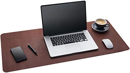 Gallaway Leather Desk Mat, Office Writing Desk Pad, Large 36" x 17" Dark Brown, for Top of Desks, Gift Ready Elegant Computer Desk Cover Protector PU Leather by GallawayLeather