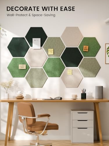 Fluxynara Extra Large 12-Pack Felt Bulletin Board Tiles, Sagewood - Image 4