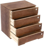 Wooden Desktop Storage Box with Lockable Drawers, Office Supplies Receipt File Organizer, Flat File Cabinet (Walnut) - Image 4