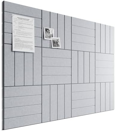 Bumusty 48" x 36" Large Cork Board Alternative, Soft Gray by BUMUSTY